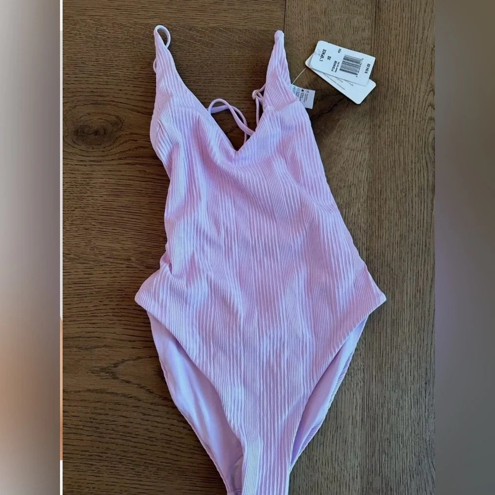 NWT Women's XS L Space Gianna One-Piece Classic adjustable Swimsuit lilac - Picture 3 of 7